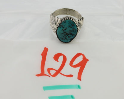 Navajo Ring 925 Silver Blue Sleeping Beauty Turquoise Artist Signed DK C.80's