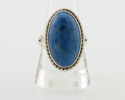 Navajo Handmade Ring 925 Silver Blue Denim Lapis Native American Artist C.80's