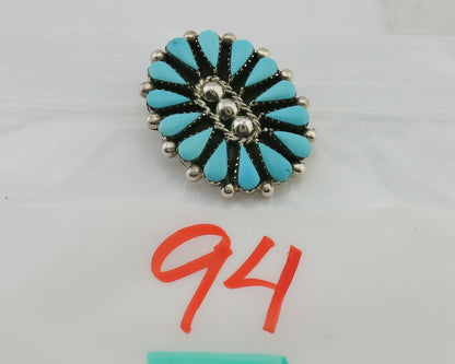 Navajo Pin Pendant 925 Silver Blue Turquoise Signed Benson Yazzie C.80's