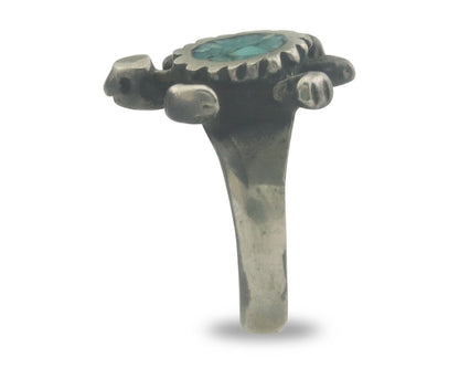 Navajo Toe Ring 925 Silver Inlaid Turtle Turquoise C.80's Size 1.5