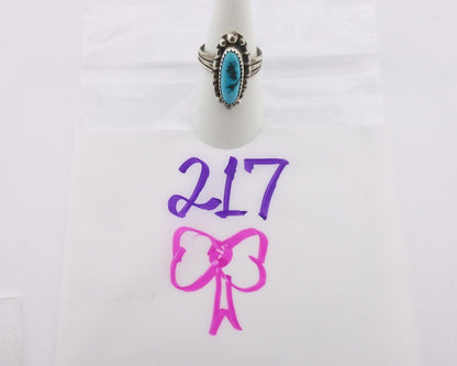 Navajo Ring .925 Silver Sleeping Beauty Turquoise Signed SkyStone Creations C80s