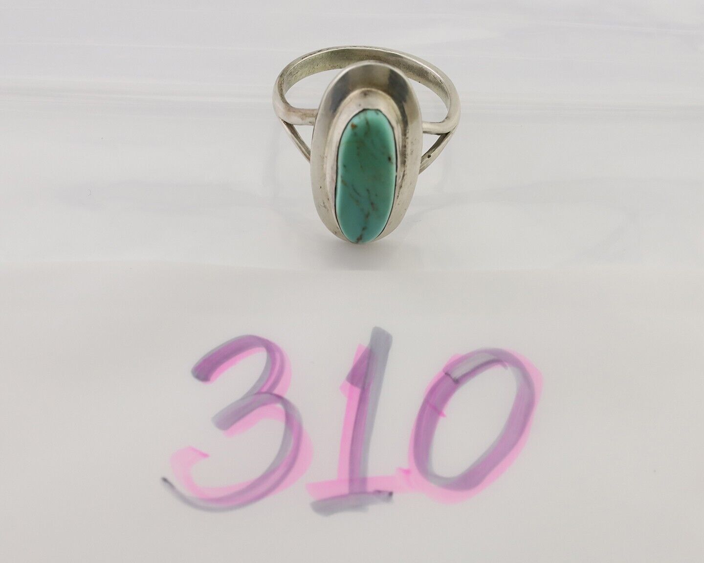 Navajo Handmade Ring 925 Silver Blue Turquoise Artist Signed Kachina C.80's