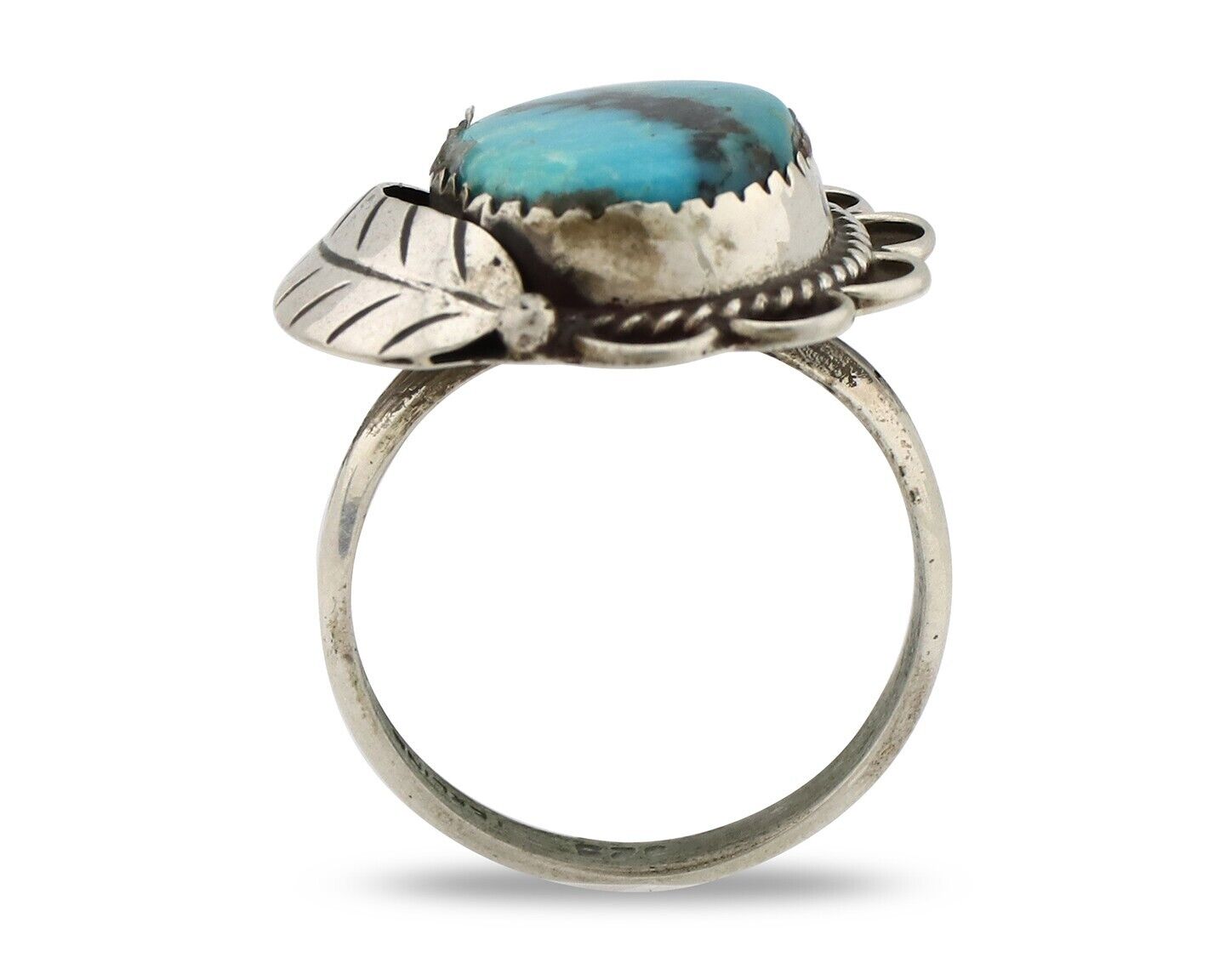 Navajo Handmade Ring 925 Silver Turquoise Native American Artist C.80's