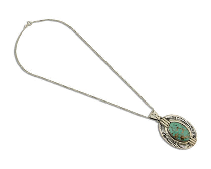 Navajo Necklace 925 Silver Natural Turquoise Artist M Montoya C.80's