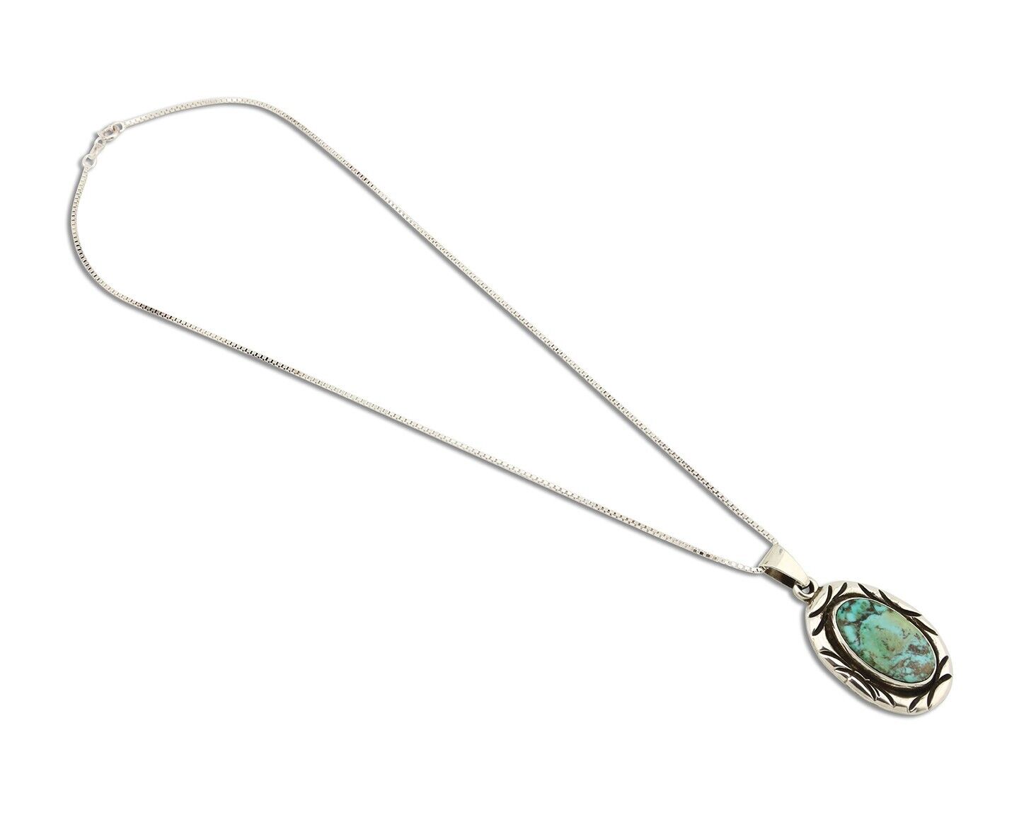 Navajo Necklace 925 Silver Kingman Turquoise Signed C Montoya C.80's
