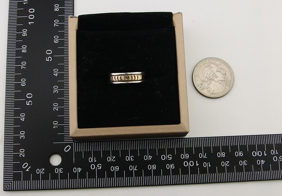 Navajo Handmade Ring 925 Silver & Gold Artist Signed E C.80's