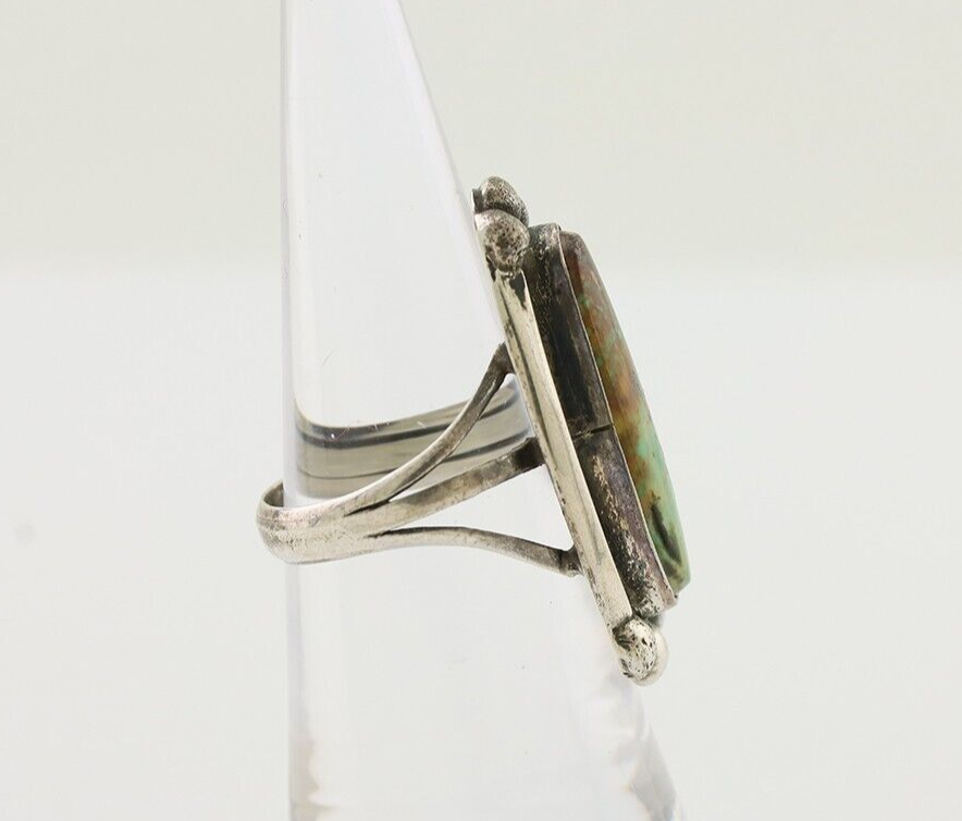 Navajo Turquoise Ring 925 Silver Native Artist Signed Sunrise Size 6.0 C.80's