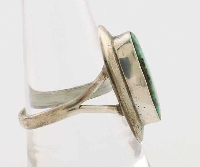 Navajo Handmade Ring 925 Silver Blue Turquoise Artist Signed Kachina C.80's