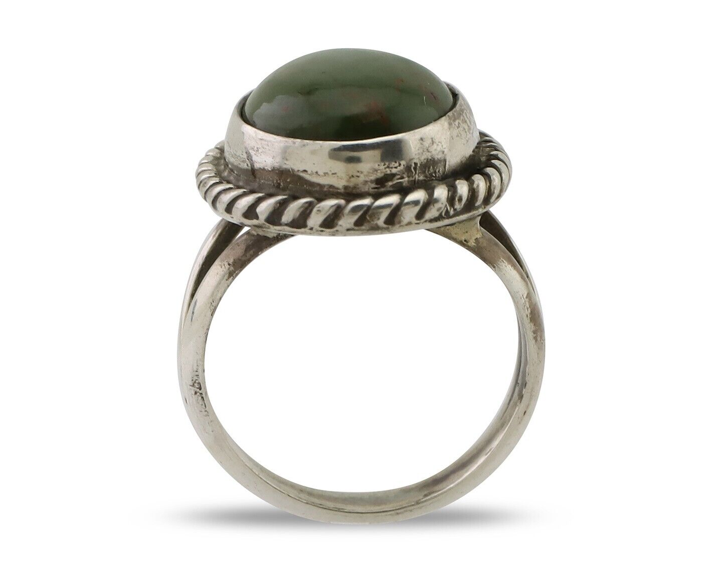Navajo Ring 925 Silver Natural Green Turquoise Native American Artist C.80's