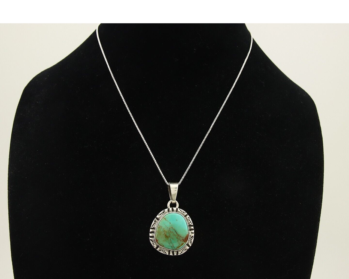 Navajo Necklace 925 Silver Natural Turquoise Artist Signed Gecko C.80's