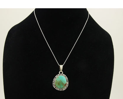 Navajo Necklace 925 Silver Natural Turquoise Artist Signed Gecko C.80's