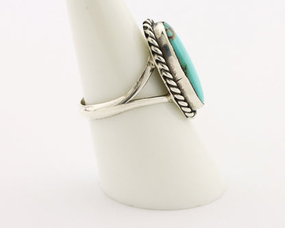 Navajo Ring 925 Silver Kingman Turquoise Artist Signed M Montoya C.80's