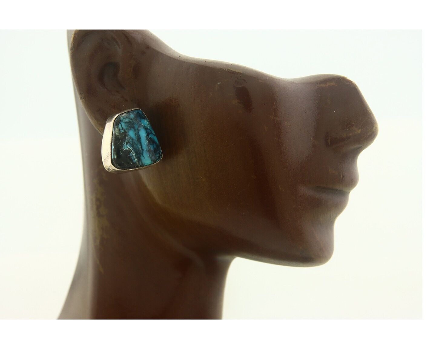 Navajo Earrings 925 Silver Turquoise Native Artist Signed W Denetdale C.80's