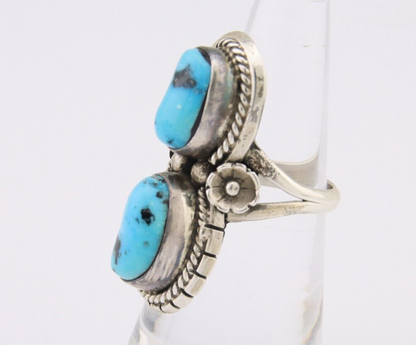 Navajo Ring 925 Silver Natural Blue Turquoise Native American Artist C.80's