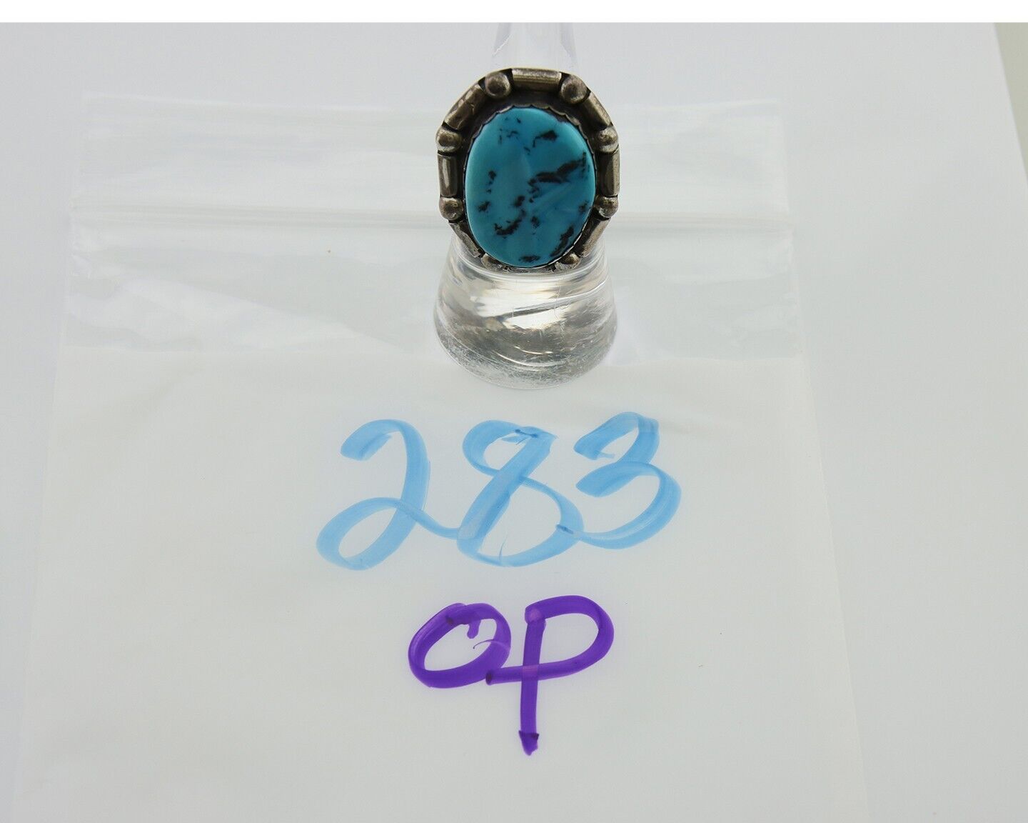Navajo Handmade Ring 925 Silver Sleeping Beauty Turquoise C.80's