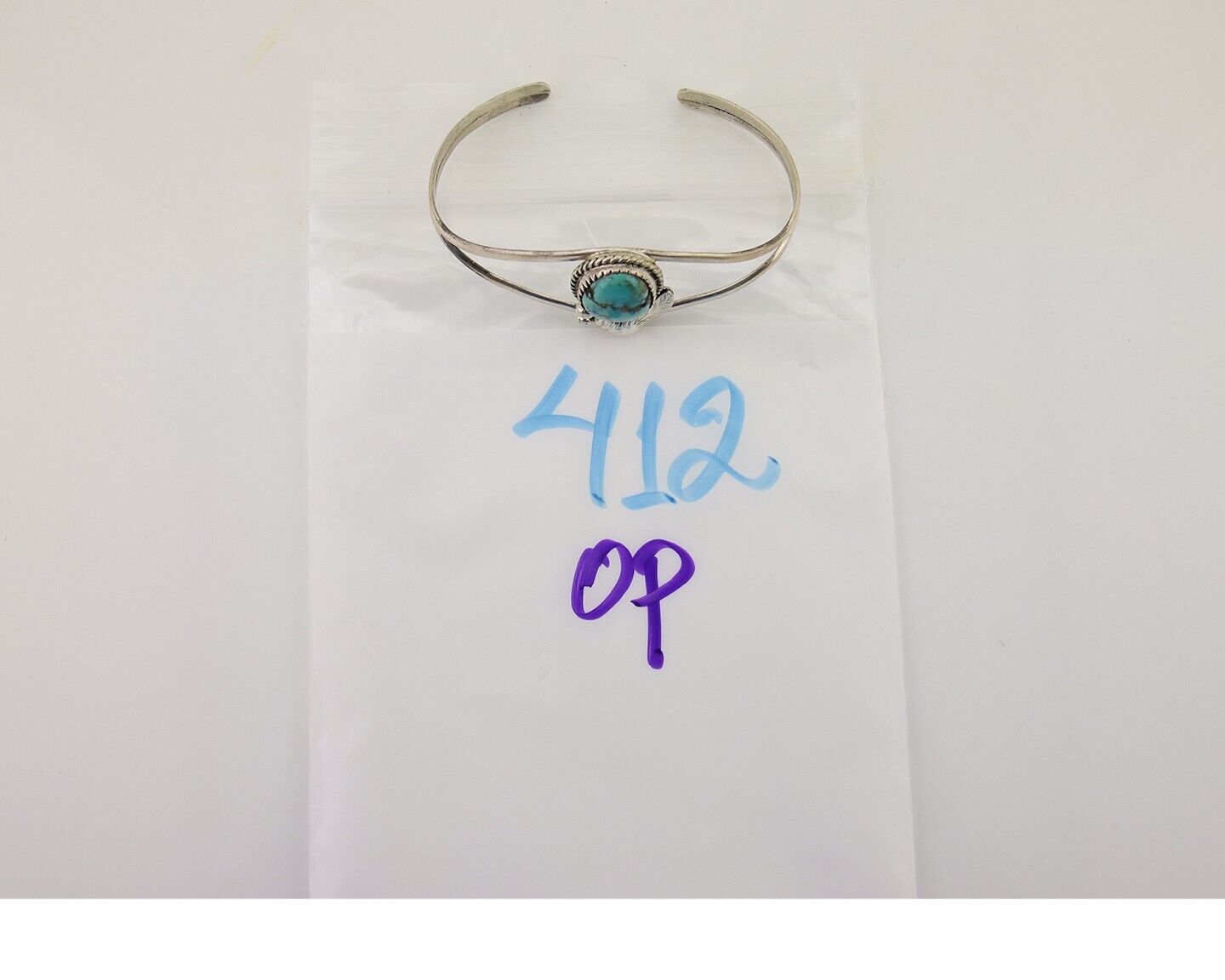 Navajo Hand Stamped Cuff Bracelet Turquoise 925 Silver Native American Artist