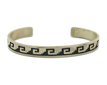 Vintage Hopi Bracelet 925 Silver Signed M & Animal Paw Authentic Traditional