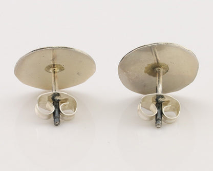 Navajo Handmade Earrings 925 Silver Natural Turquoise Native Artist C.80's