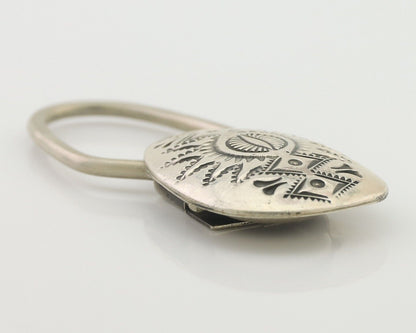 Navajo Hand Stamped Key Chain .925 Silver Handmade Native American Artist C.80's
