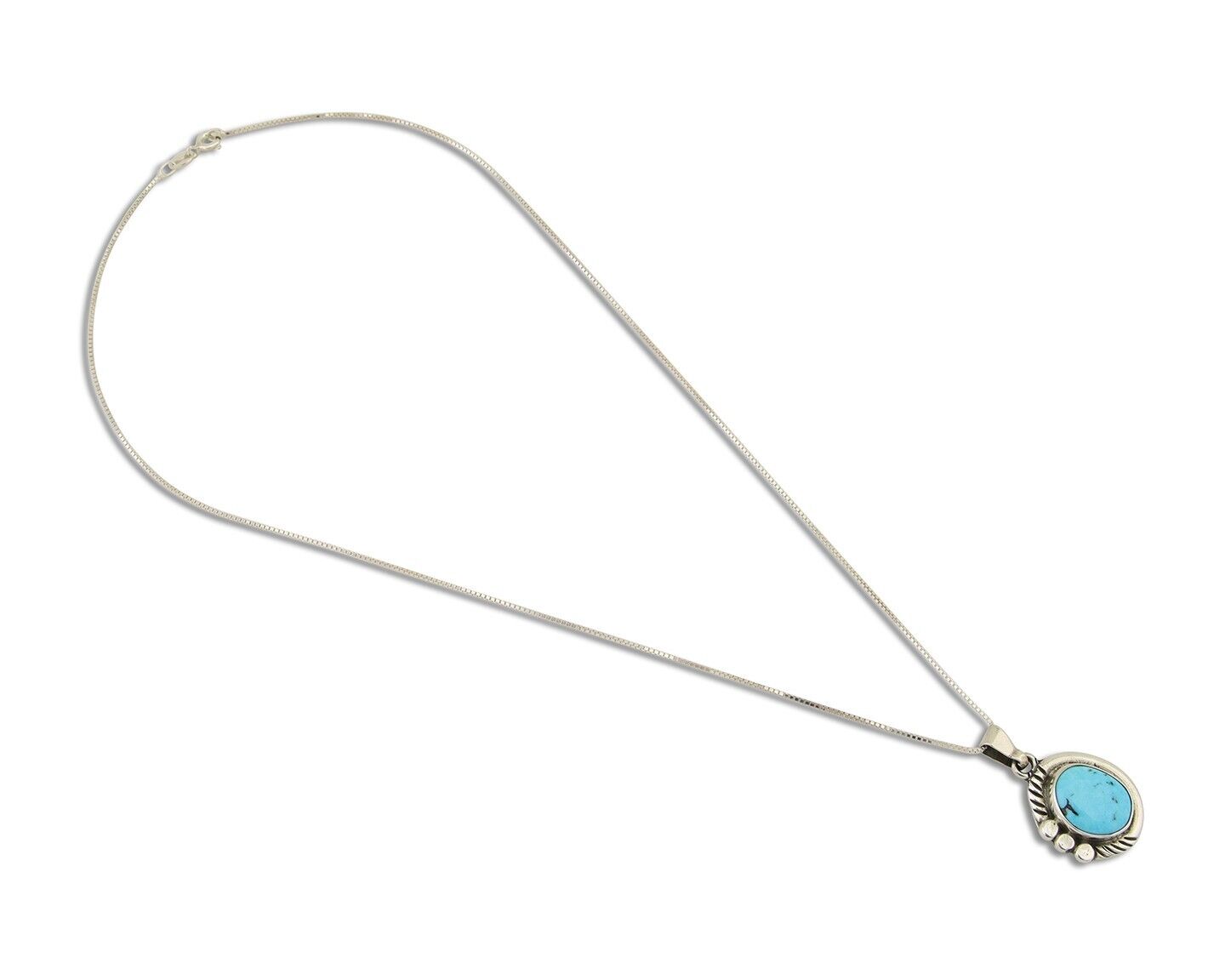 Navajo Necklace 925 Silver Natural Turquoise Artist M Montoya C.80's