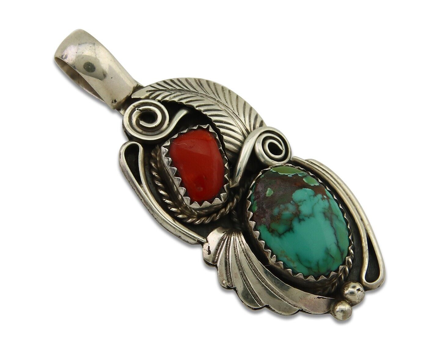 Navajo Necklace 925 Silver Spiderweb Turquoise Artist Signed Justin Morris C80s