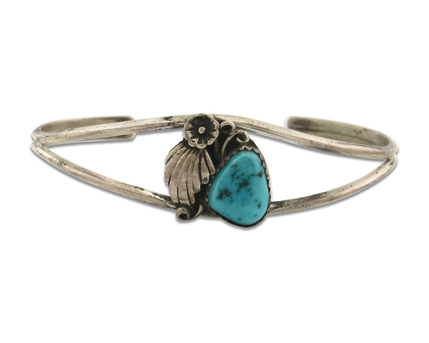 Vintage Navajo Bracelet 925 Silver Natural Turquoise Handmade Native Artist