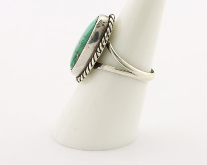 Navajo Ring 925 Silver Kingman Turquoise Artist Native American Signed C.80's