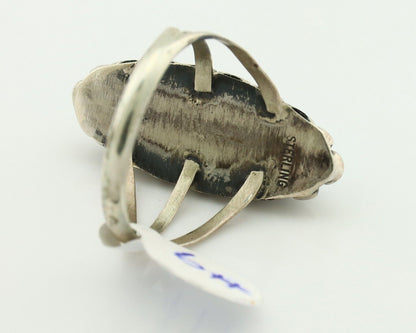 Navajo Ring .925 Silver Sleeping Beauty Turquoise Artist Signed SC C.80's