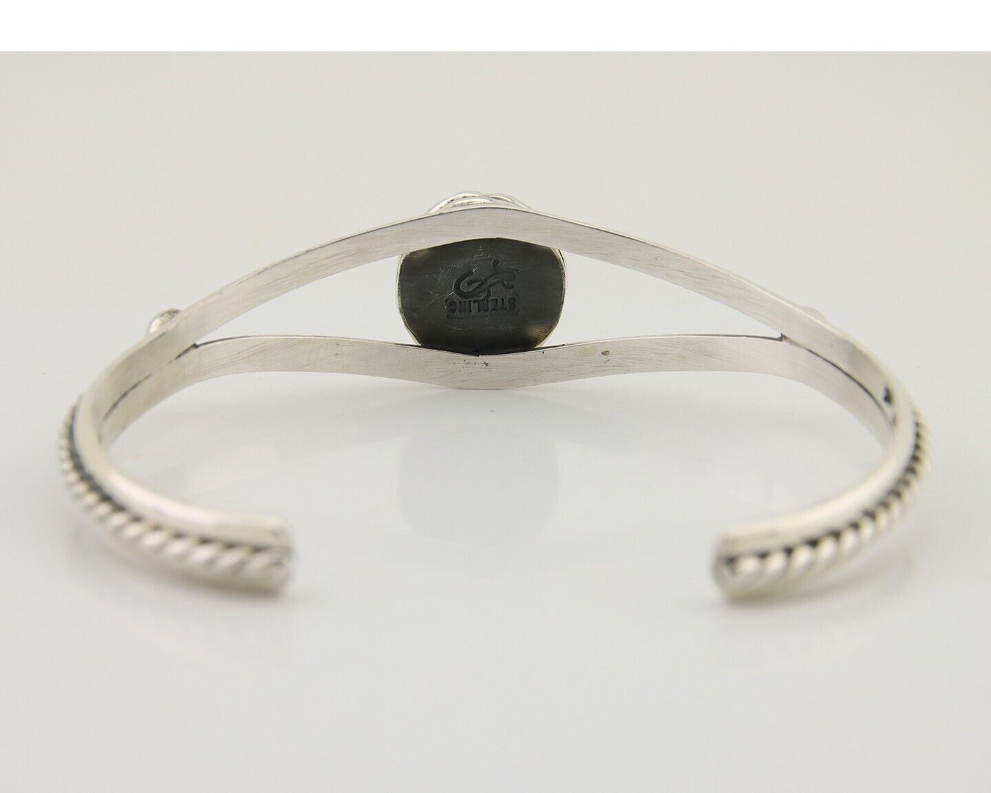 Navajo Bracelet 925 Silver Blue Turquoise Artist Signed Gecko C.80's