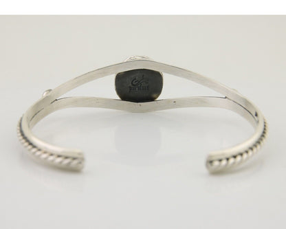 Navajo Bracelet 925 Silver Blue Turquoise Artist Signed Gecko C.80's