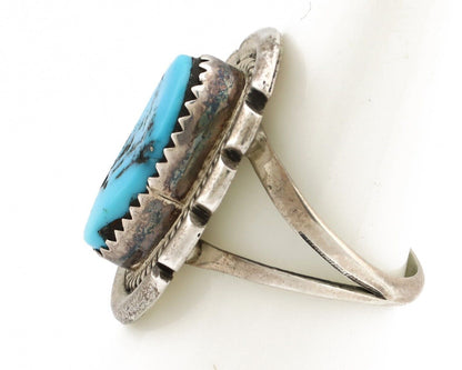 Navajo Ring 925 Silver Morenci Turquoise Native American Artist C.80's