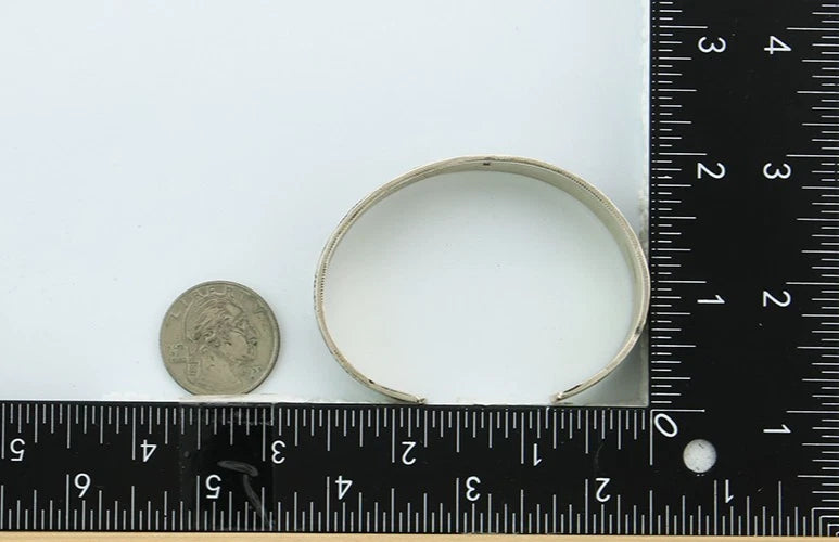Navajo Cuff Bracelet 925 Sterling Silver Vintage Heavy Hand Stamped