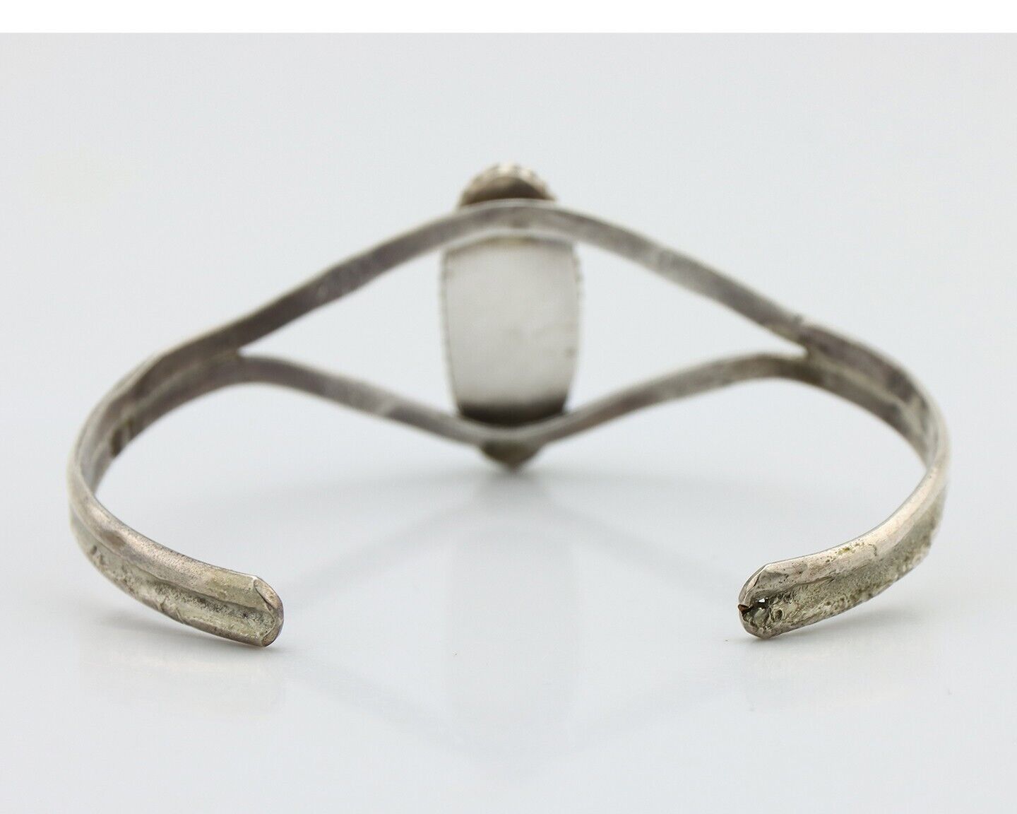 Navajo Bracelet 925 Silver Natural Blue Turquoise Artist Signed LB C.80's