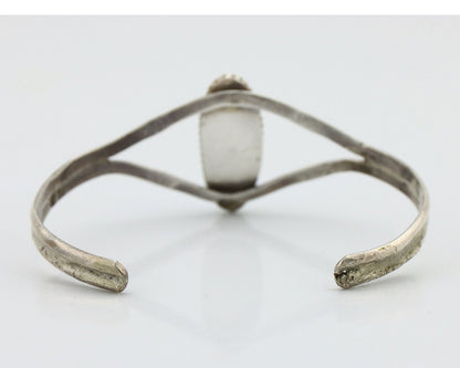 Navajo Bracelet 925 Silver Natural Blue Turquoise Artist Signed LB C.80's