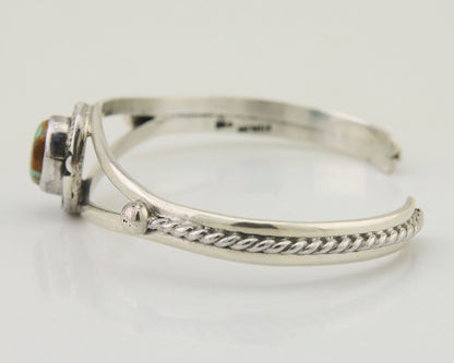 Navajo Bracelet 925 Silver Blue Turquoise Artist Signed Gecko C.80's