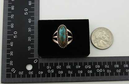 Navajo Ring 925 Sterling Silver Turquoise Native American Artist C.80's
