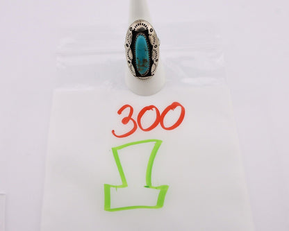 Navajo Ring 925 Silver Kingman Turquoise Native American Artist C.80's