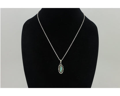 Navajo Necklace 925 Silver Natural Turquoise Native American Artist C.80's