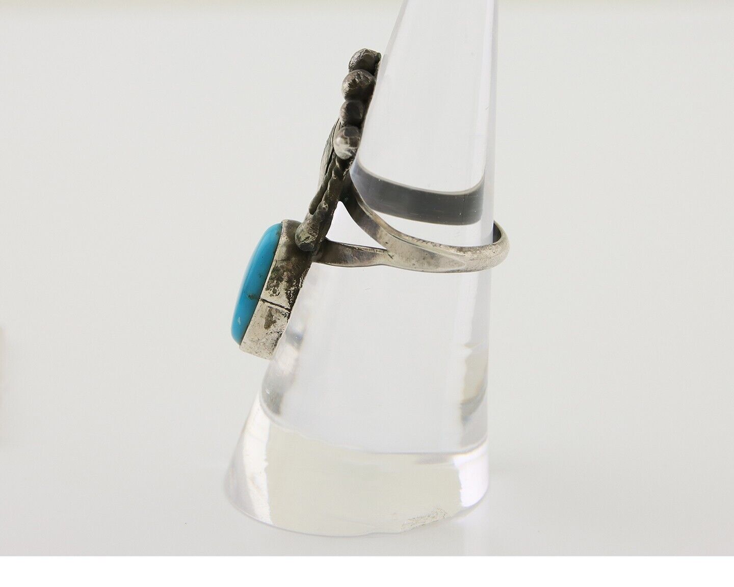 Navajo Handmade Ring 925 Silver Turquoise Signed Nila Johnson C.80's