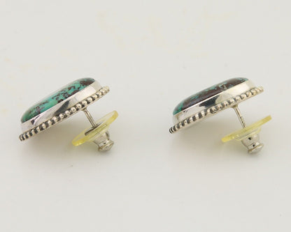 Navajo Dangle Earrings 925 Silver Blue Turquoise Signed Melissa Yazzie C.80's