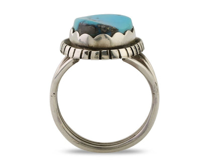 Navajo Handmade Ring 925 Silver Turquoise Artist Signed Tony Guerro C.80's