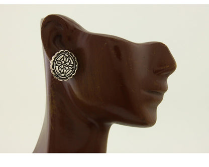 Navajo Earrings 925 Silver Handmade Concho Native American Artist C.80's
