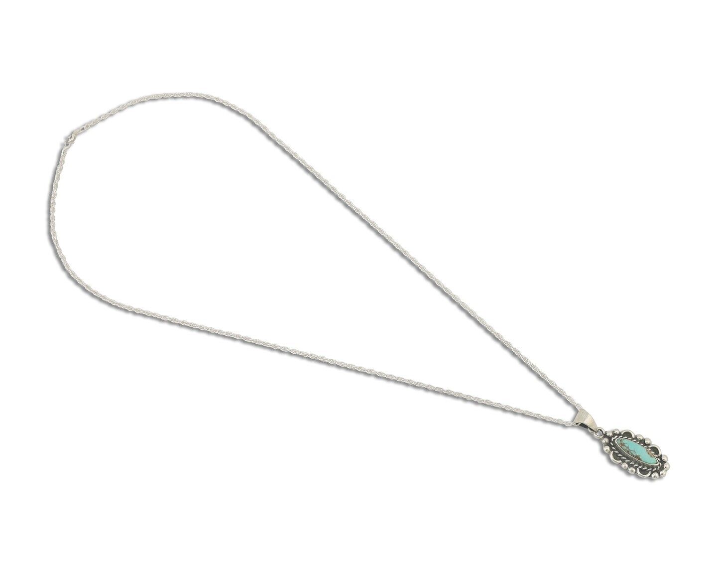 Navajo Necklace 925 Silver Natural Turquoise Native American Artist C.80's
