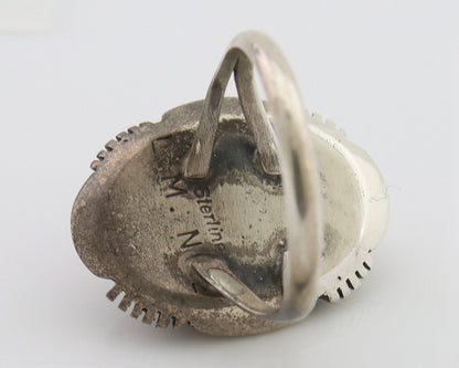 Navajo Ring 925 Silver Natural Turquoise Signed Leonard & Marian Nez C.80's