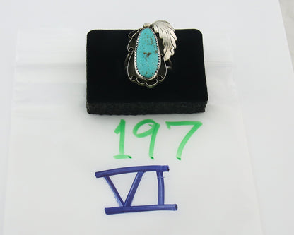 Vintage Navajo Ring 925 Sterling Silver Authentic Turquoise Handmade Size 7.75