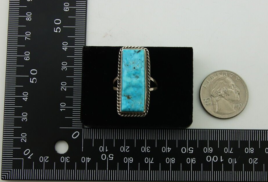 Navajo Ring 925 Sterling Silver Turquoise Artist Signed Manygoat C.80's