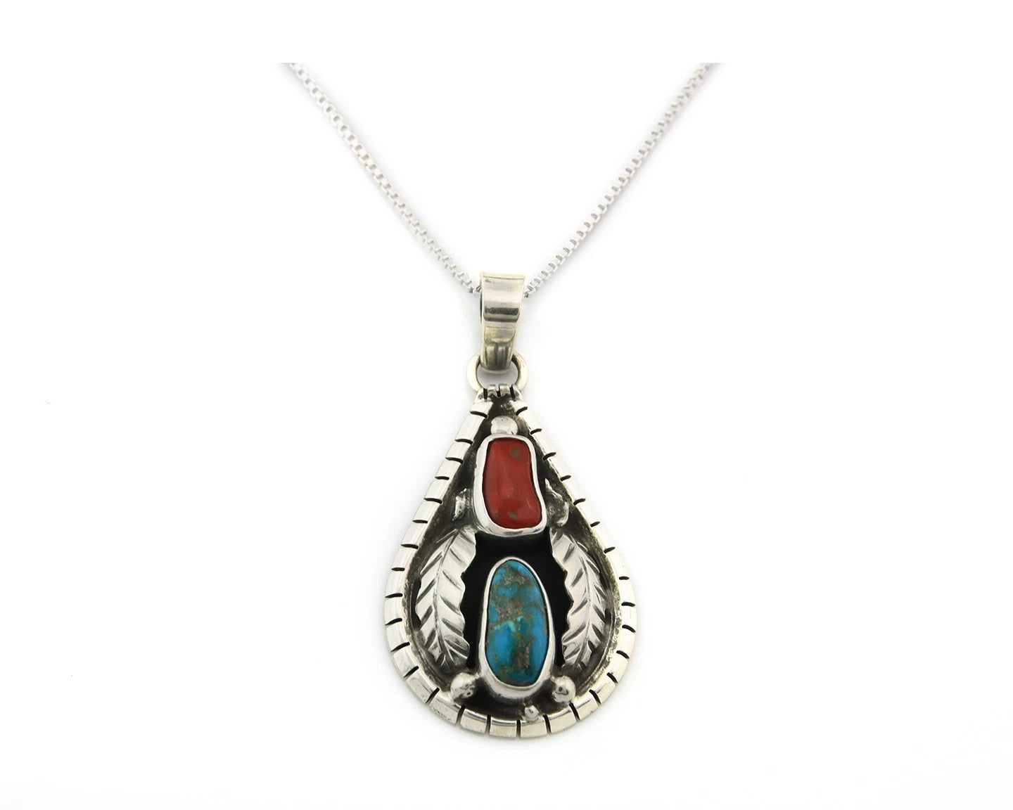 Navajo Necklace Sterling Authentic Gemstone Traditional Signed Teepee
