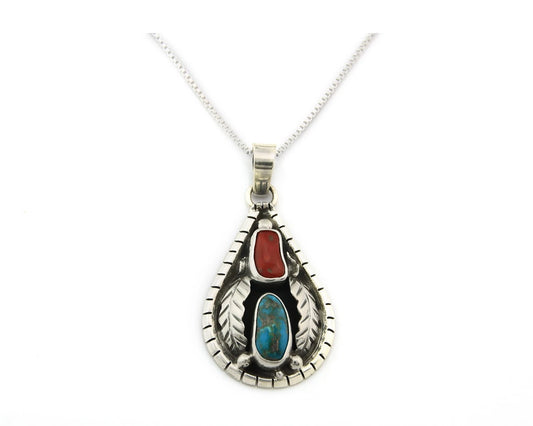 Navajo Necklace Sterling Authentic Gemstone Traditional Signed Teepee