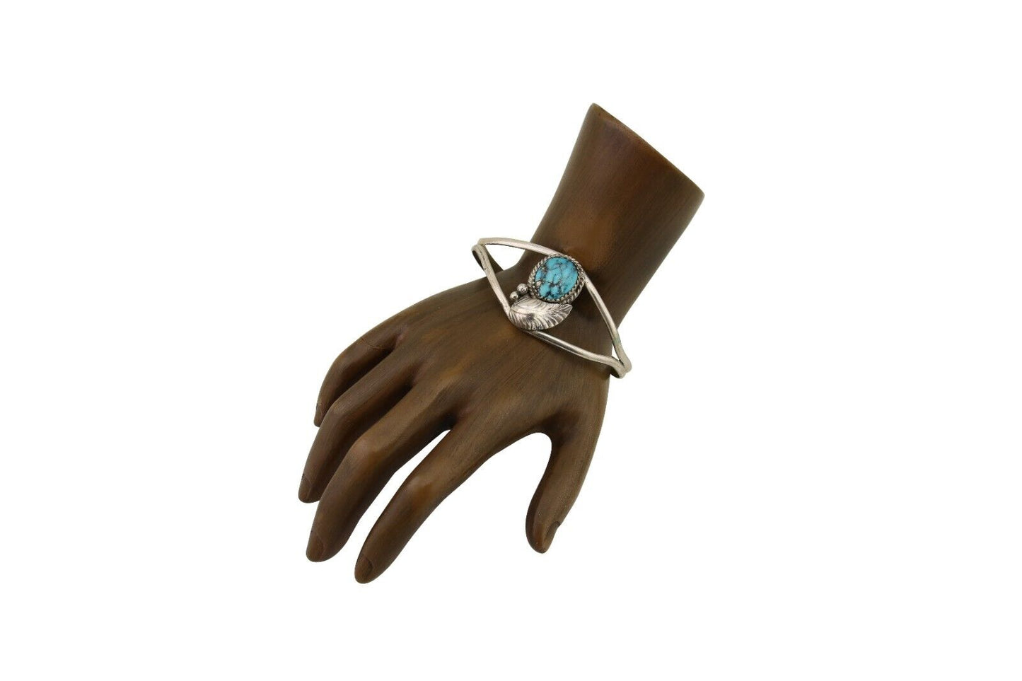 Navajo Hand Stamped Cuff Bracelet Turquoise 925 Silver Native American Artist