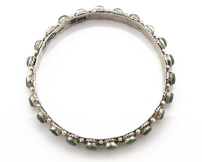 Navajo Bangle Bracelet .925 Silver Natural Royston Turquoise Signed Montoya C80s